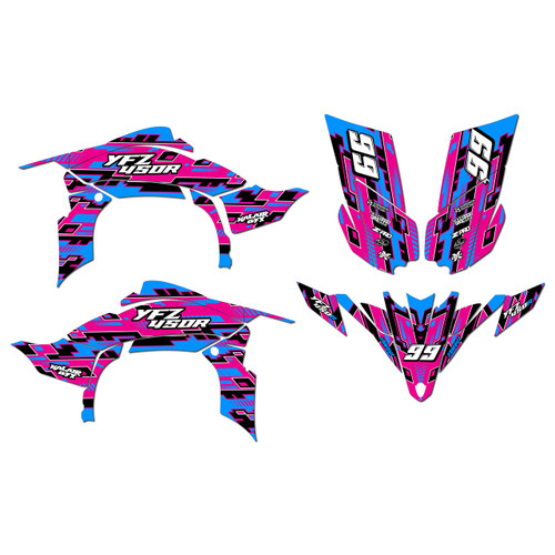 yamaha yfz450 graphics kit 2009-2013 incision series magenta