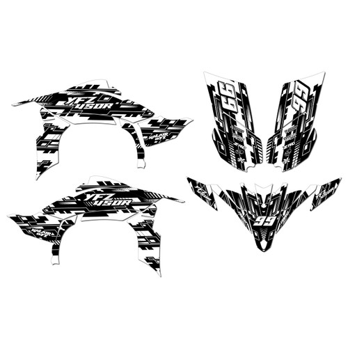 yamaha yfz450 graphics kit 2009-2013 incision series white