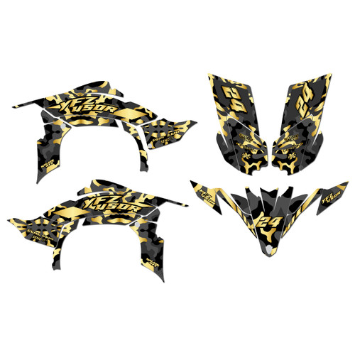 yamaha yfz450 graphics kit 2009-2013 invasion series gold
