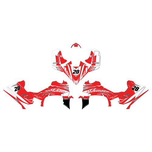 yamaha yfz450r graphics kit 2014-2026 factory series red