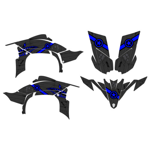 yamaha yfz450 graphics kit 2009-2013 predator series blue-shift