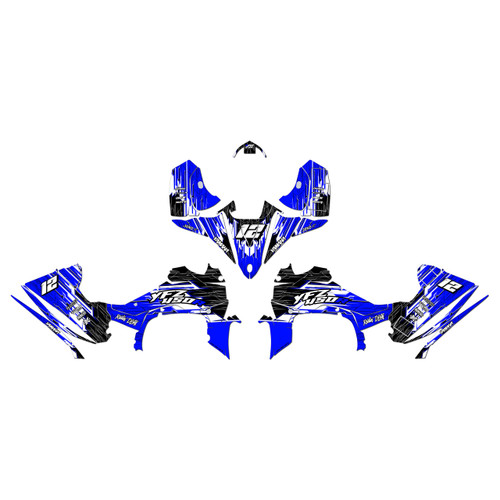 yamaha yfz450r graphics kit 2014-2026 fracture series blue
