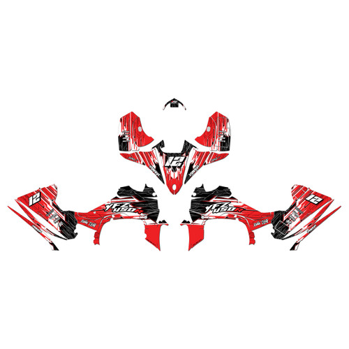 yamaha yfz450r graphics kit 2014-2026 fracture series red