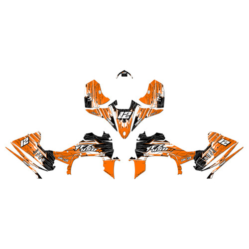 yamaha yfz450r graphics kit 2014-2026 fracture series orange
