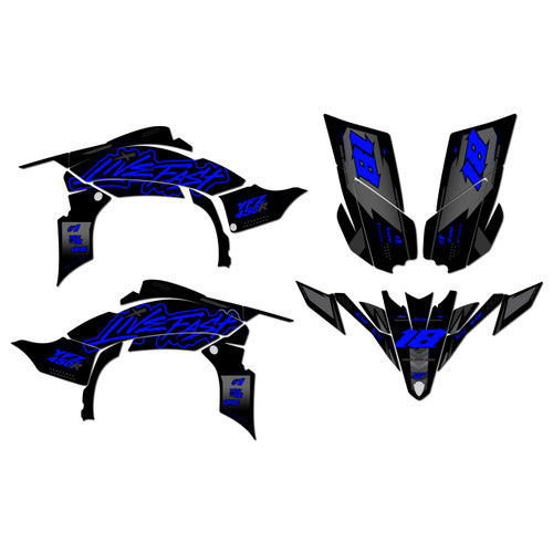 yamaha yfz450 graphics kit 2009-2013 rebel series blue-shift