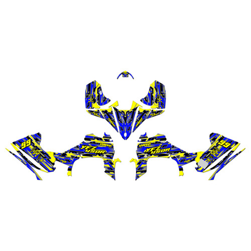 yamaha yfz450r graphics kit 2014-2026 incision series yellow