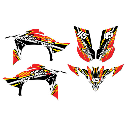 yamaha yfz450 graphics kit 2009-2013 shred series red