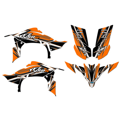 yamaha yfz450 graphics kit 2009-2013 shred series orange