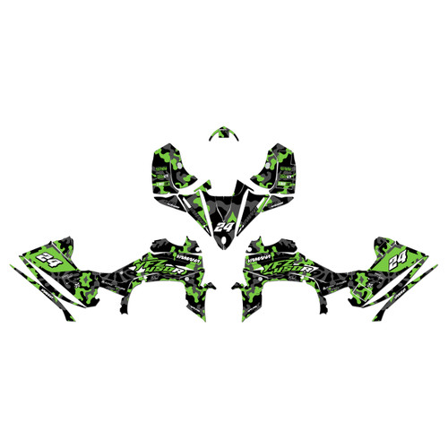 yamaha yfz450r graphics kit 2014-2026 invasion series green