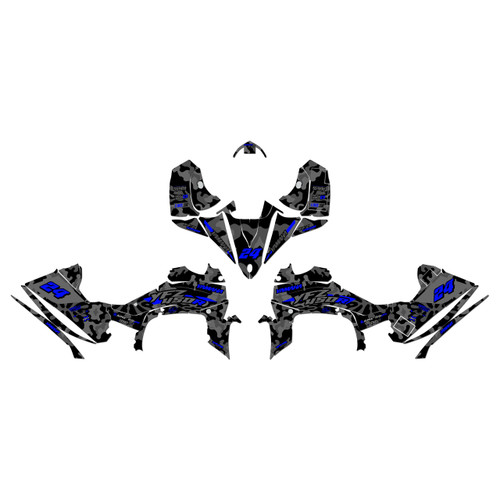 yamaha yfz450r graphics kit 2014-2026 invasion series blue-shift