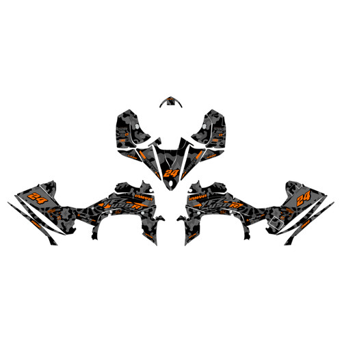 yamaha yfz450r graphics kit 2014-2026 invasion series orange-shift