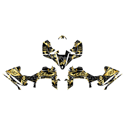 yamaha yfz450r graphics kit 2014-2026 invasion series gold