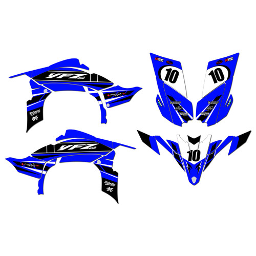 yamaha yfz450 graphics kit 2009-2013 speed series blue
