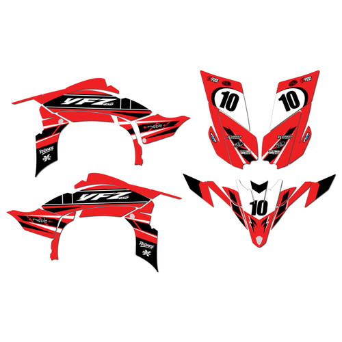 yamaha yfz450 graphics kit 2009-2013 speed series red