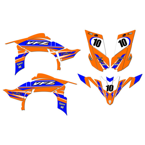 yamaha yfz450 graphics kit 2009-2013 speed series orange