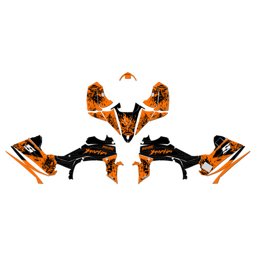 yamaha yfz450r graphics kit 2014-2026 nightcity series orange