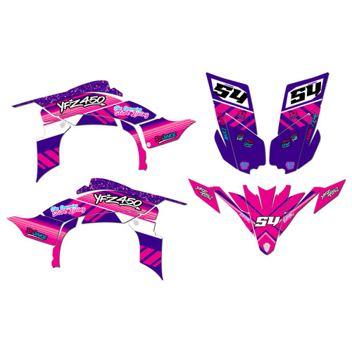 yamaha yfz450 graphics kit 2009-2013 split series magenta