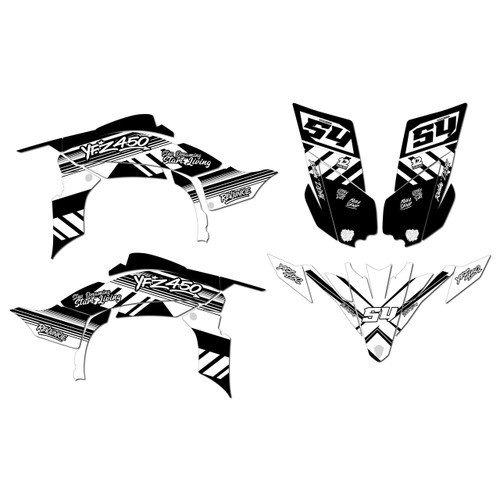 yamaha yfz450 graphics kit 2009-2013 split series white
