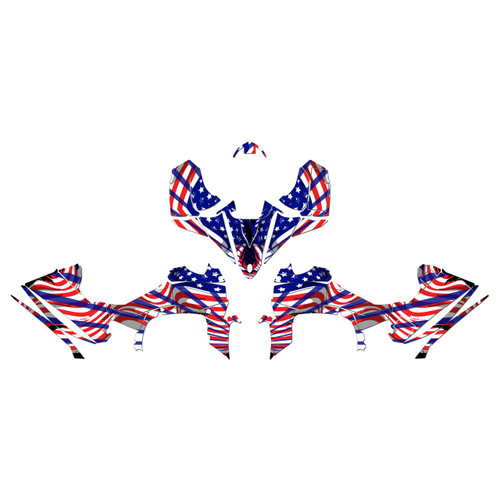 yamaha yfz450r graphics kit 2014-2026 patriot series red