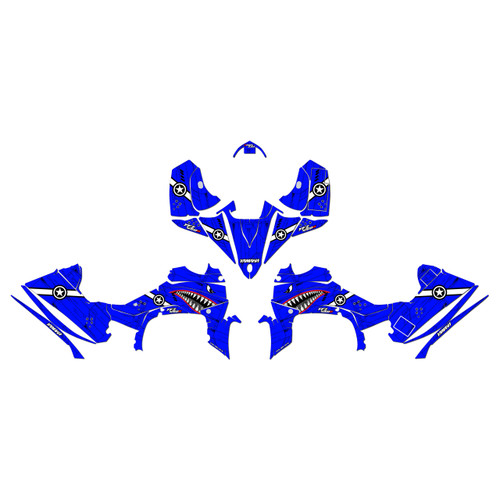 yamaha yfz450r graphics kit 2014-2026 predator series blue