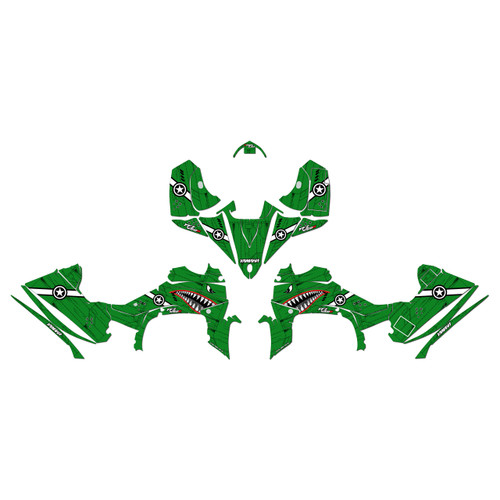 yamaha yfz450r graphics kit 2014-2026 predator series green