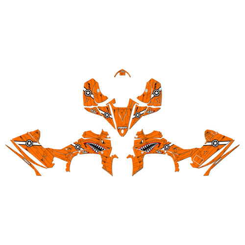 yamaha yfz450r graphics kit 2014-2026 predator series orange