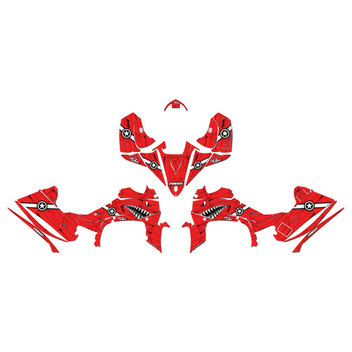 yamaha yfz450r graphics kit 2014-2026 predator series red