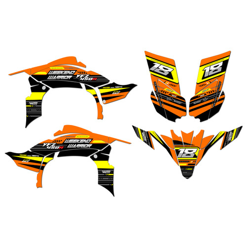 yamaha yfz450 graphics kit 2009-2013 warrior series orange