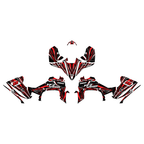 yamaha yfz450r graphics kit 2014-2026 prime series red