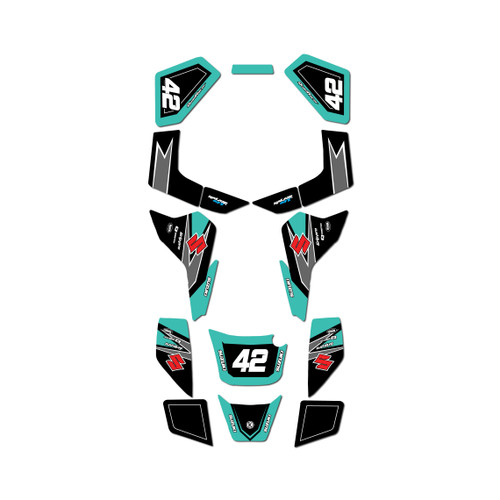 suzuki lt80 graphics kit all years factory series teal