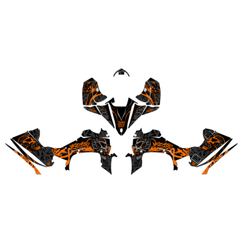 yamaha yfz450r graphics kit 2014-2026 revolt series orange