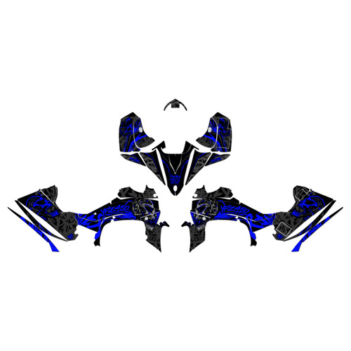 yamaha yfz450r graphics kit 2014-2026 revolt series blue-shift