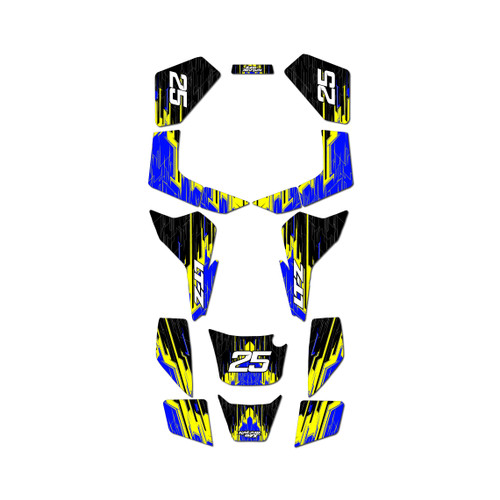 suzuki lt80 graphics kit all years fracture series yellow