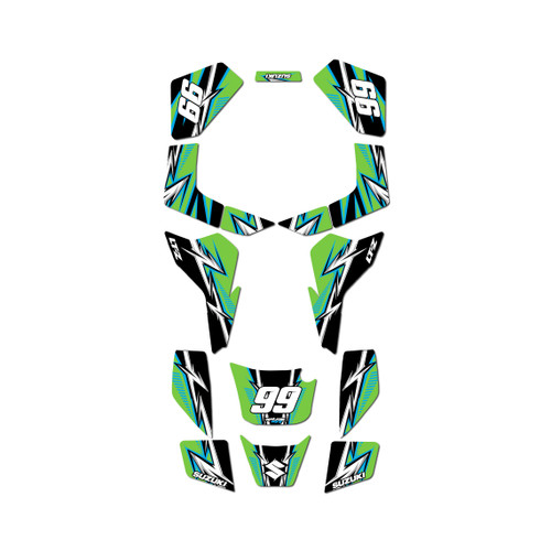 suzuki lt80 graphics kit all years shred series green