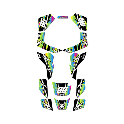 suzuki lt80 graphics kit all years shred series rainbow