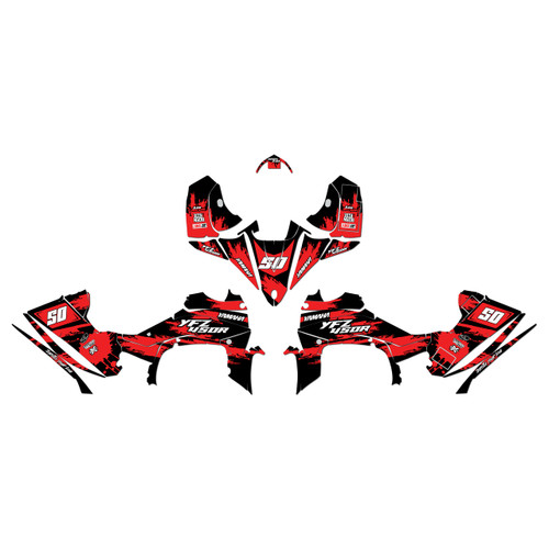 yamaha yfz450r graphics kit 2014-2026 splash series red
