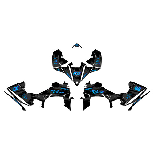 yamaha yfz450r graphics kit 2014-2026 splash series blue-shift