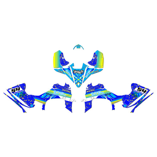 yamaha yfz450r graphics kit 2014-2026 split series blue