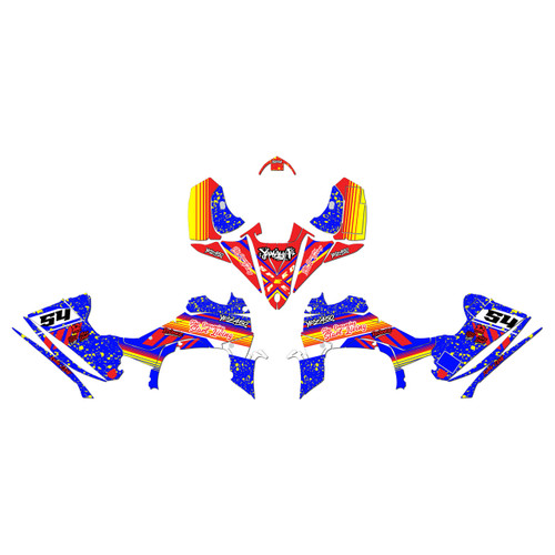 yamaha yfz450r graphics kit 2014-2026 split series red