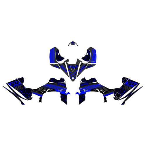 yamaha yfz450r graphics kit 2014-2026 split series blue-shift