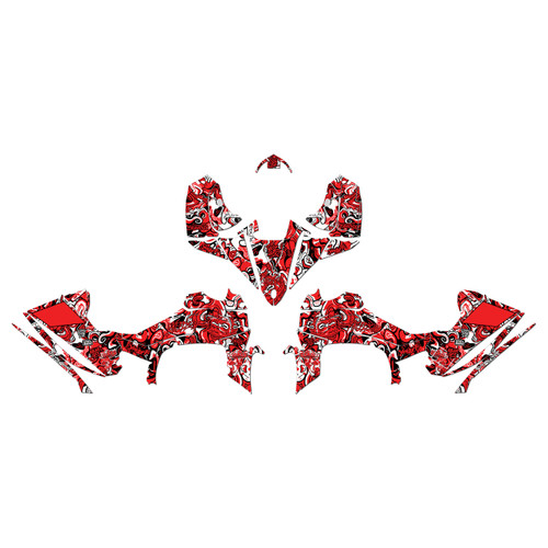 yamaha yfz450r graphics kit 2014-2026 vandal series red