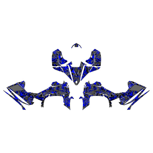 yamaha yfz450r graphics kit 2014-2026 vandal series blue-shift