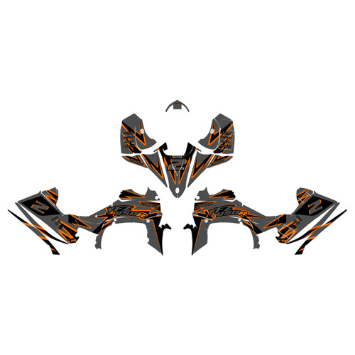 yamaha yfz450r graphics kit 2014-2026 vision series orange
