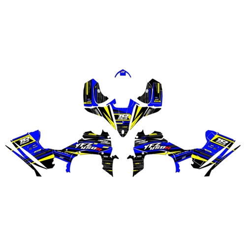 yamaha yfz450r graphics kit 2014-2026 warrior series blue