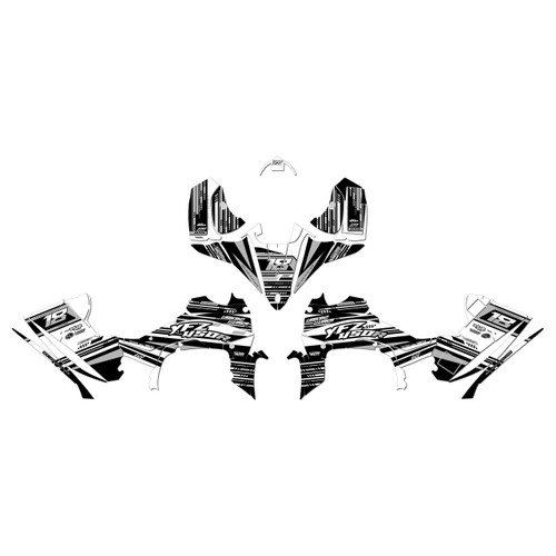 yamaha yfz450r graphics kit 2014-2026 warrior series white