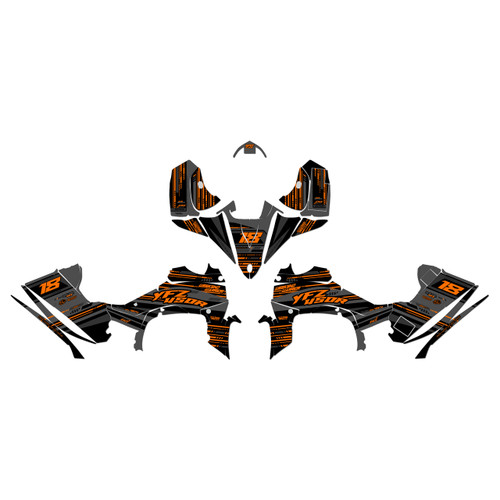 yamaha yfz450r graphics kit 2014-2026 warrior series orange-shift