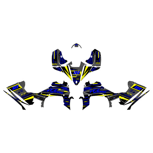 yamaha yfz450r graphics kit 2014-2026 warrior series blue-shift