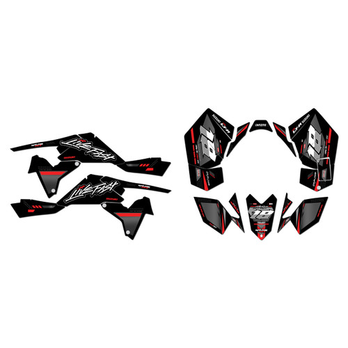 suzuki ltr450 graphics kit 2006-2011 rebel series red