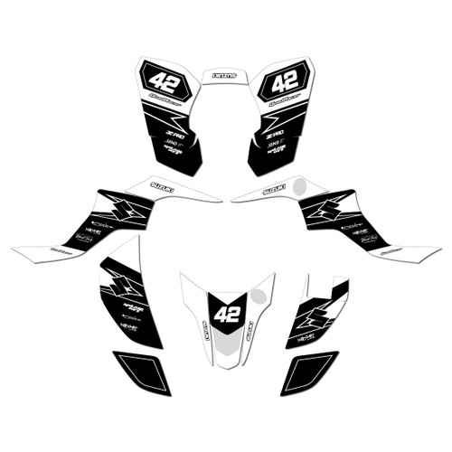suzuki ltz50 graphics kit 2007-2026 factory series white