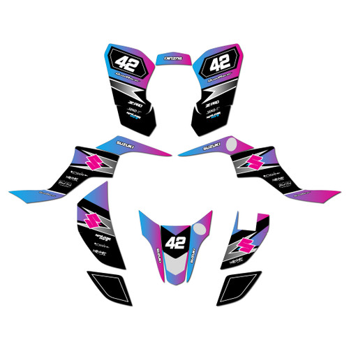 suzuki ltz50 graphics kit 2007-2026 factory series magenta-shift